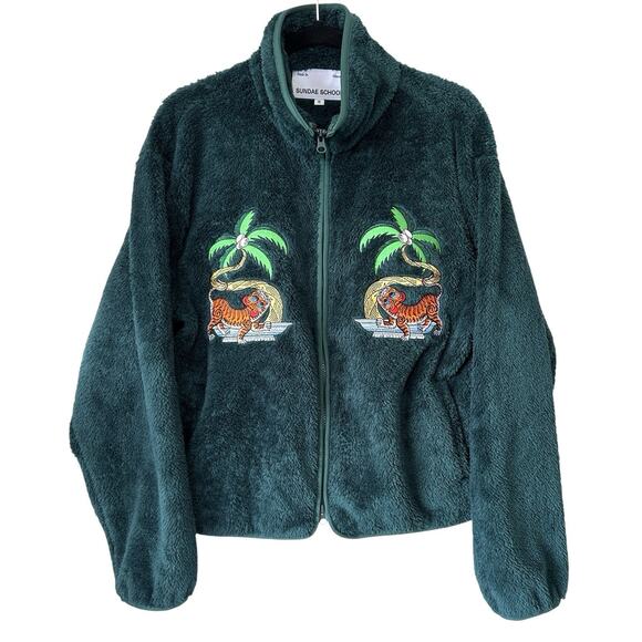 Sundae School Common Tiger Defender‎ Fleece Jacket Mens Small Streetwear Modern - Picture 1 of 11